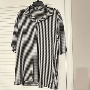 Cutter & Buck Gray and Black Striped Polo Shirt